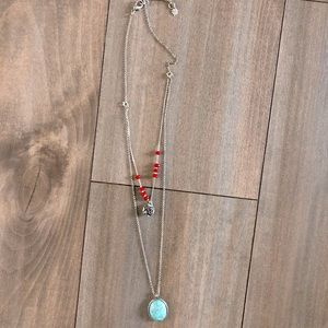 Lucky Brand Necklace with Turquoise Pendant